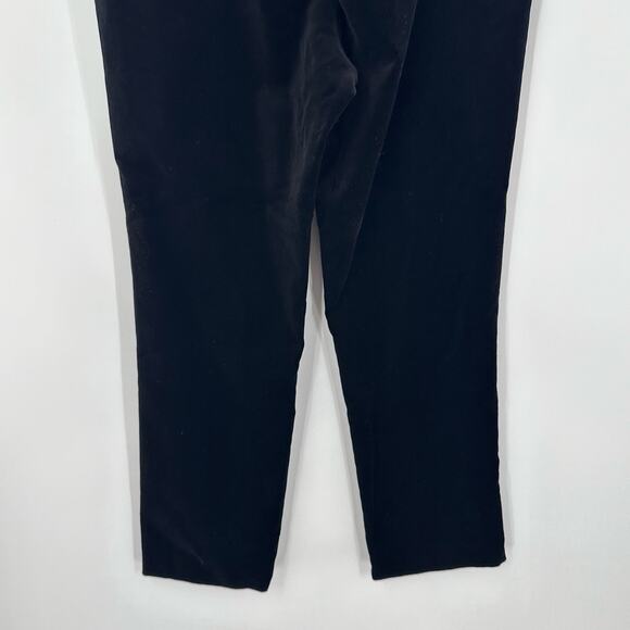 Vince Size L Velvet Pants Black Pull on Split Hem Ankle High Rise Crop - Picture 9 of 12